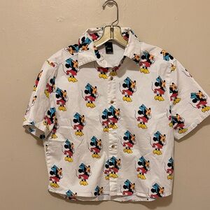 Disney White Blouse with Mickey Mouse Print